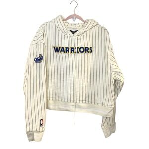 Golden State Warriors Pro Standard 2XL Crop Hoodie Patch Embroidered Striped